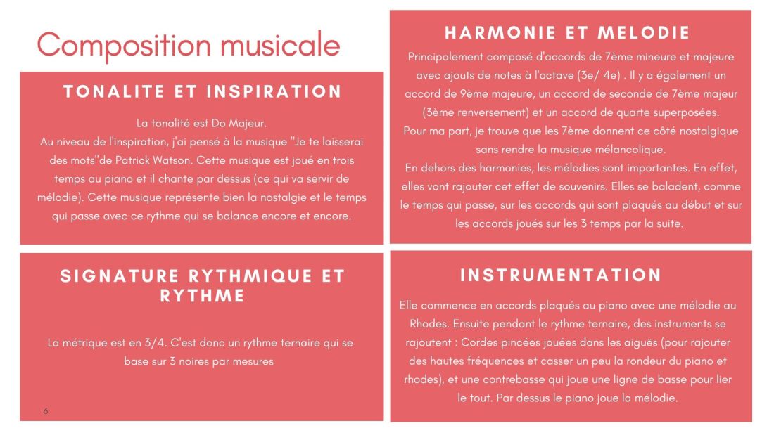 tonalité, harmonie, mélodie, signature rythmique et instrumentation = sound design réussi